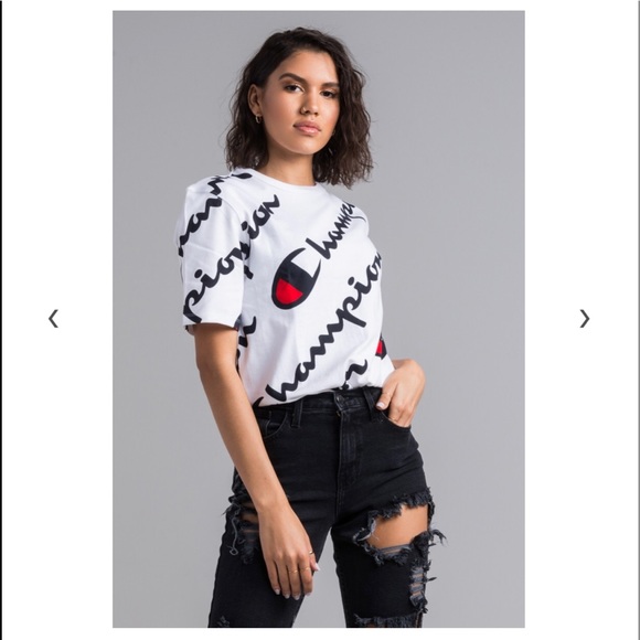 champion heritage tee all over script